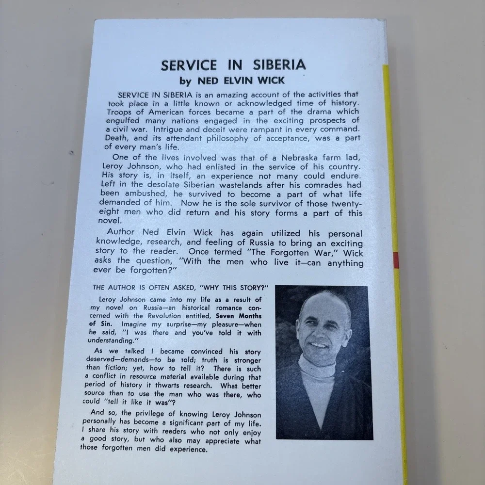 Service in Siberia (An Honor book)  (1st Ed) by Ned Elvin Wick SIGNED